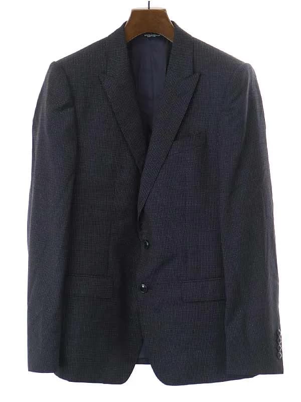 DOLCE&GABBANA ドルチェ&ガッバーナ 16AW MARTINI ピークドラペル ドット柄3ピースセットアップスーツ