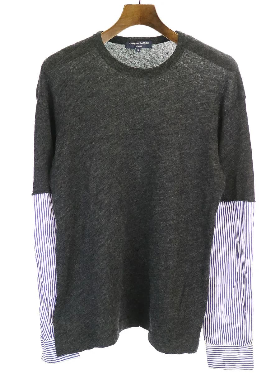 COMME des GARCONS コムデギャルソン オム 07AW シャツドッキングニットセーター