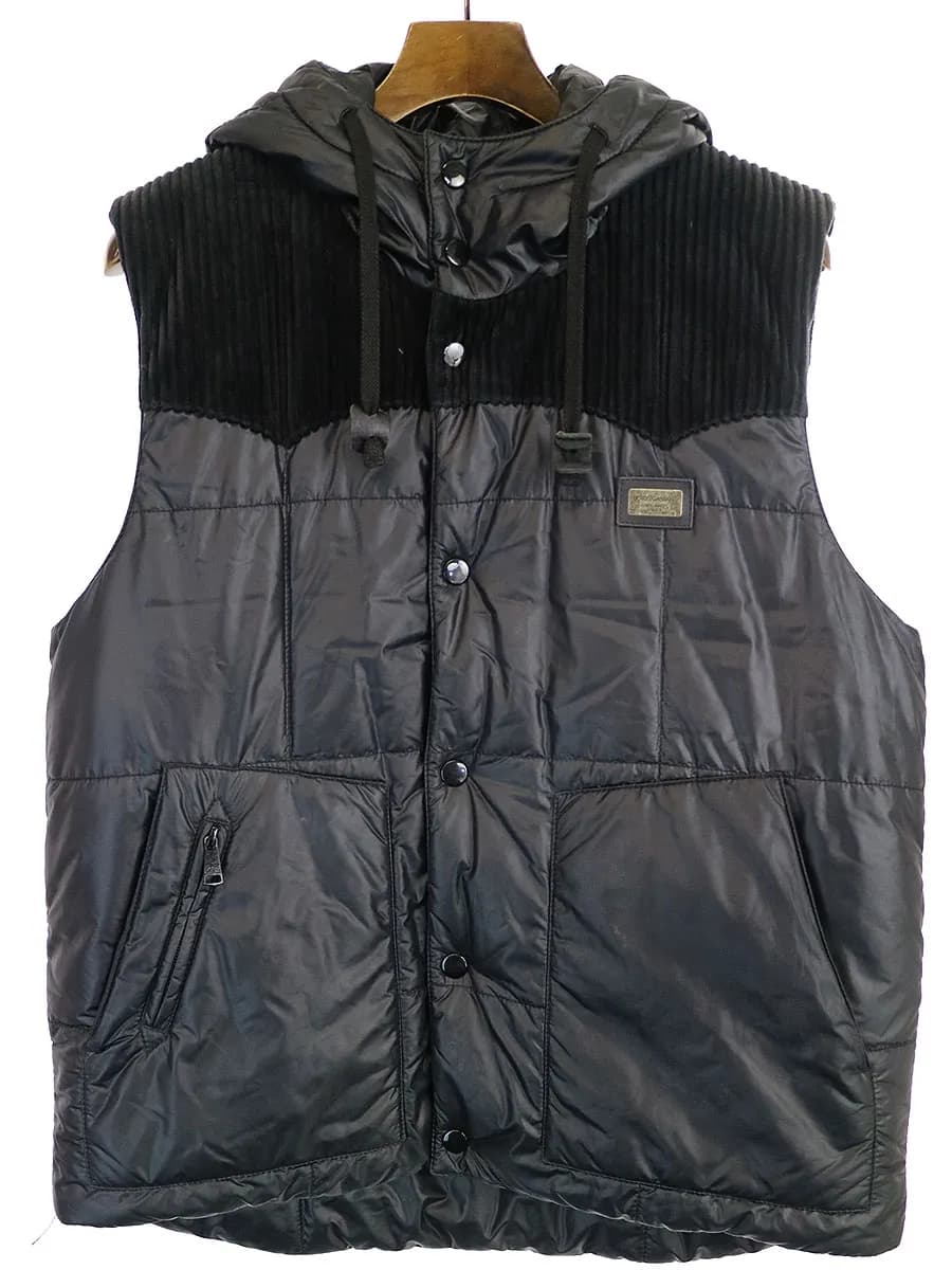 DOLCE&GABBANA ドルチェ&ガッバーナ 12AW コーデュロイ切替フーデットベスト