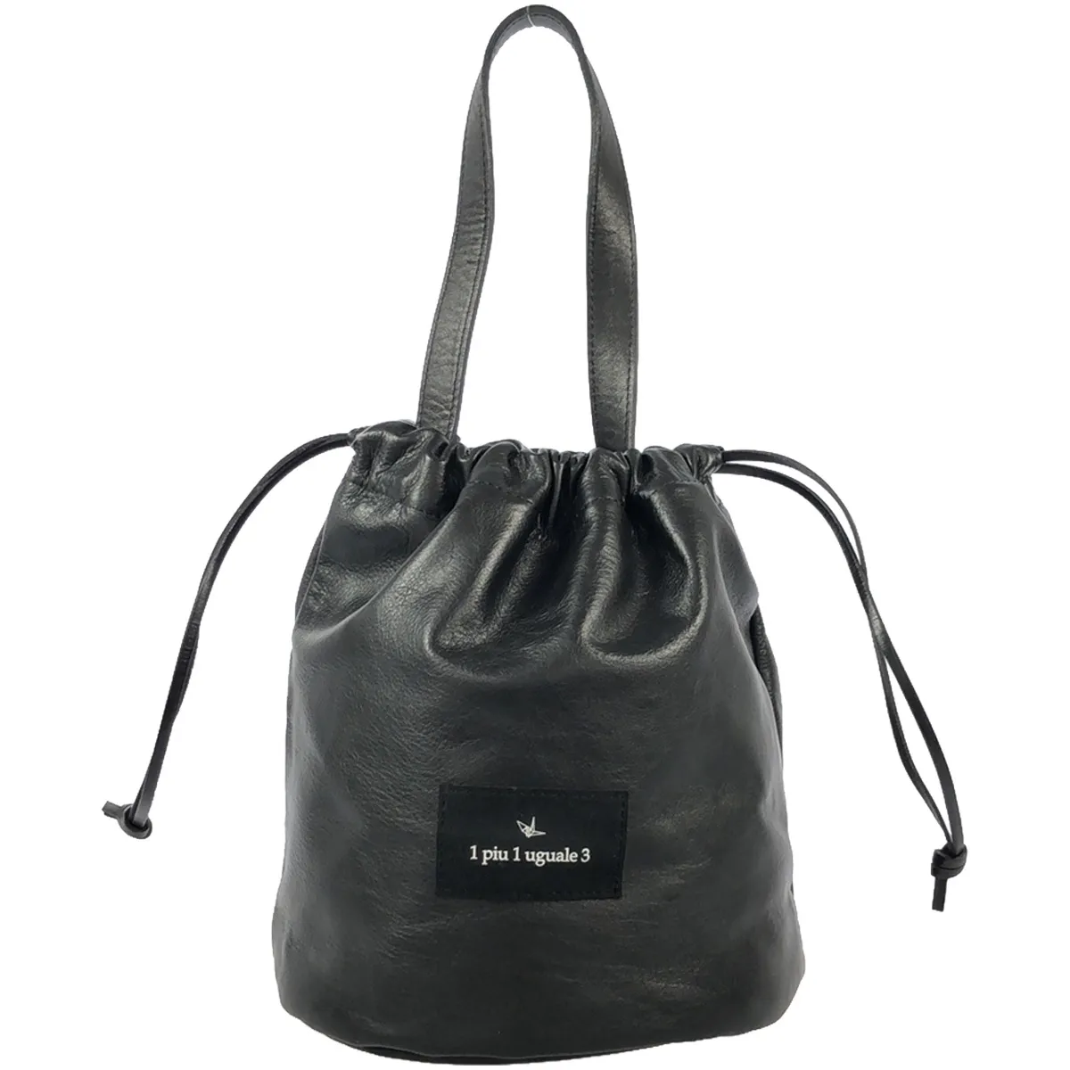 1piu1uguale3 ウノピゥウノウグァーレトレ 23SS DRAWSTRING BAG カウレザードローコード巾着バッグ