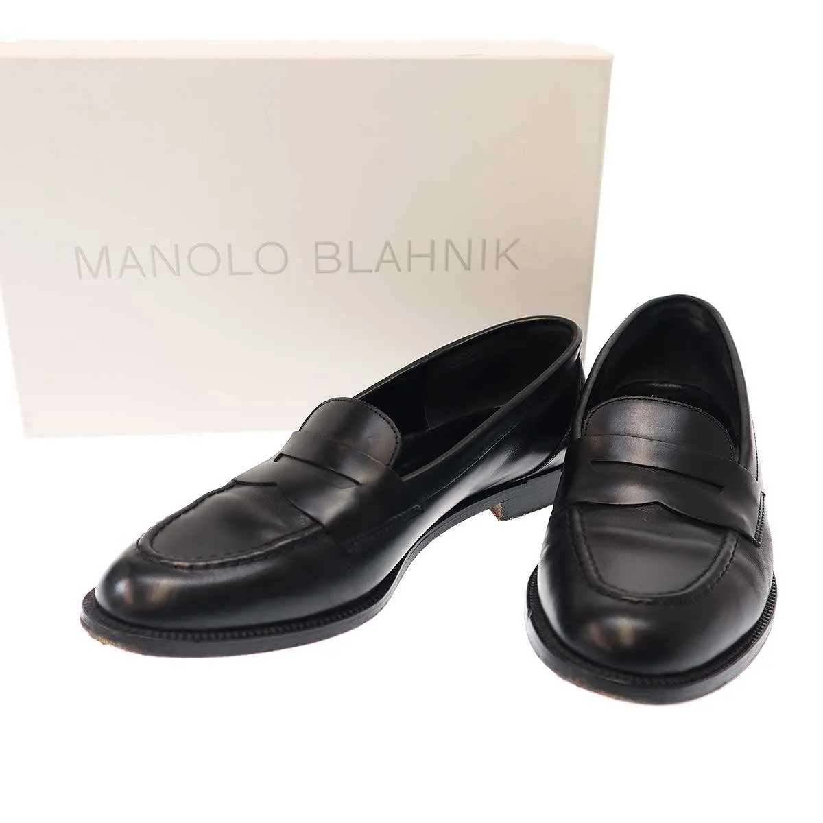 MANOLO BLAHNIK マノロブラニク GEORGIA カーフレザーローファーシューズ