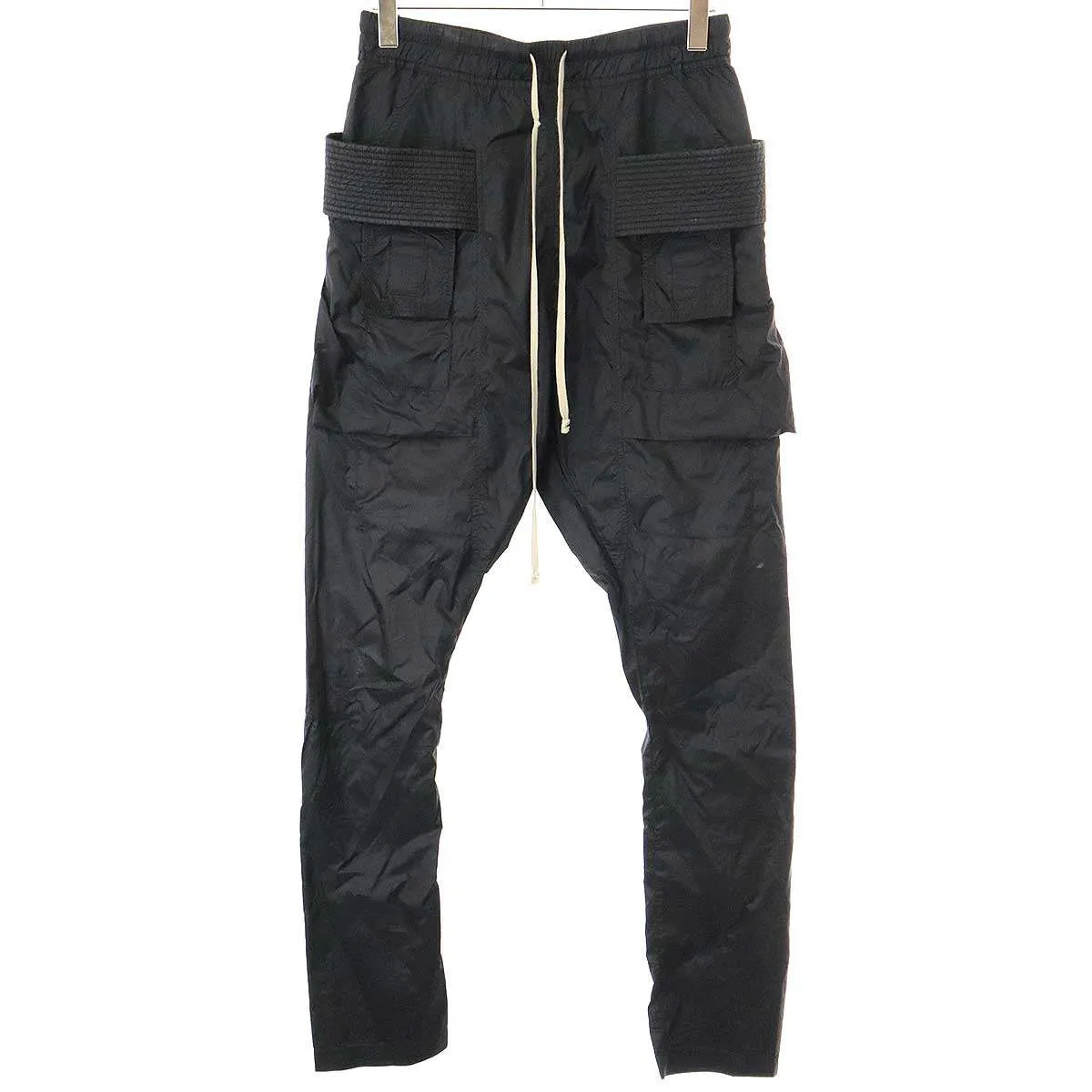 Rick Owens ダークシャドウバイリックオウエンス 17AW Creatch Cargo Drawstring Pants ナイロン サルエルカーゴパンツ DU17S5376-EV