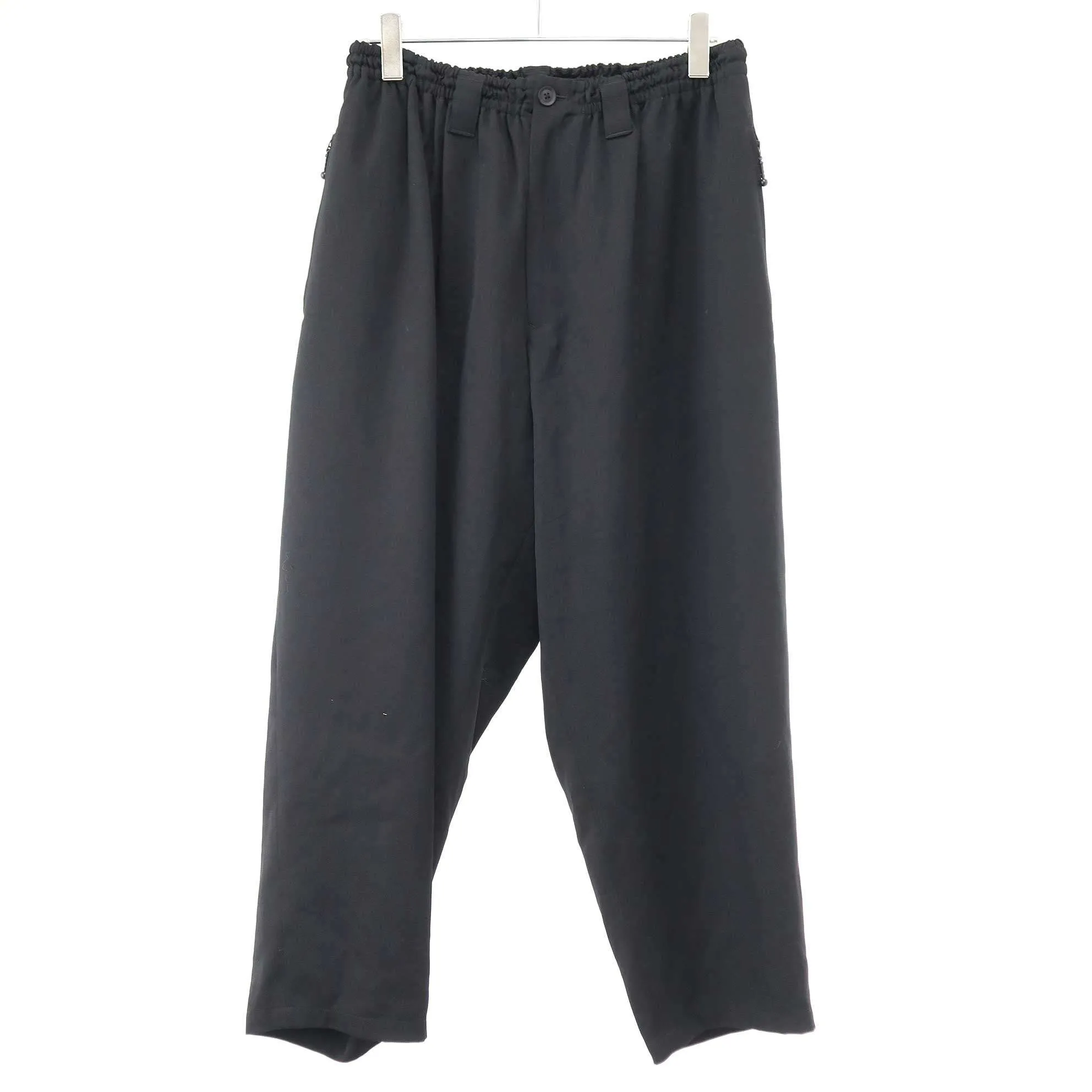 Yohji Yamamoto ヨウジヤマモト プールオム 25AW ウールギャバジンボールファスナーP ワイドパンツ HM-P03-100
