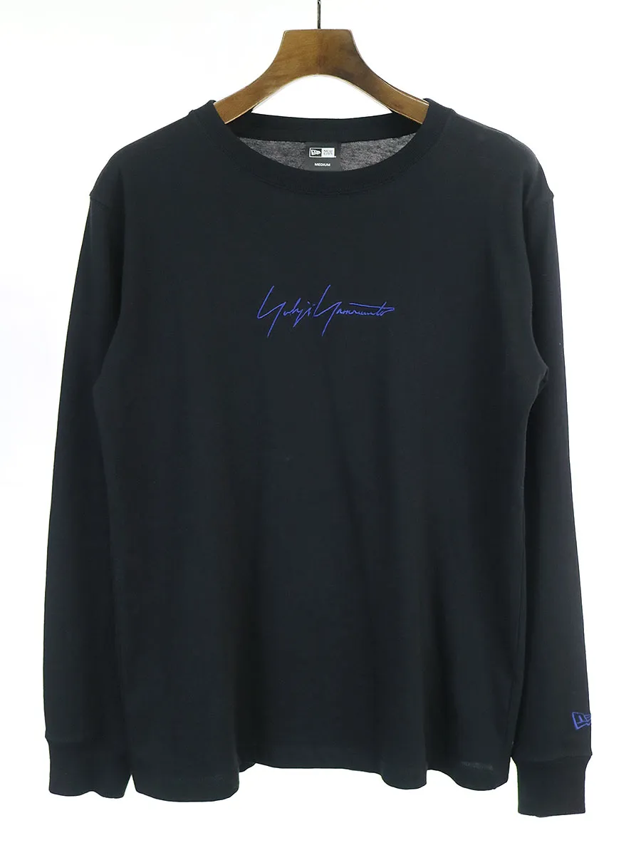Yohji Yamamoto ヨウジヤマモト プールオム×ニューエラ 19SS LS TEE ロゴ刺繍カットソー ブラック