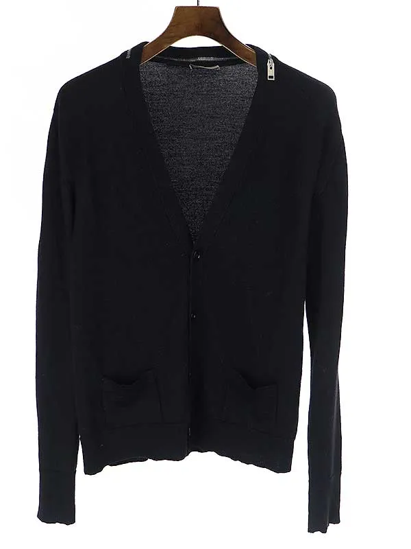Dior HOMME ディオールオム 04AW ラウンドジップデザインウールニットカーディガン