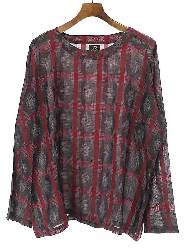 NEEDLES ニードルス L/S U Neck Tee スプラッシュプレイドカットソー
