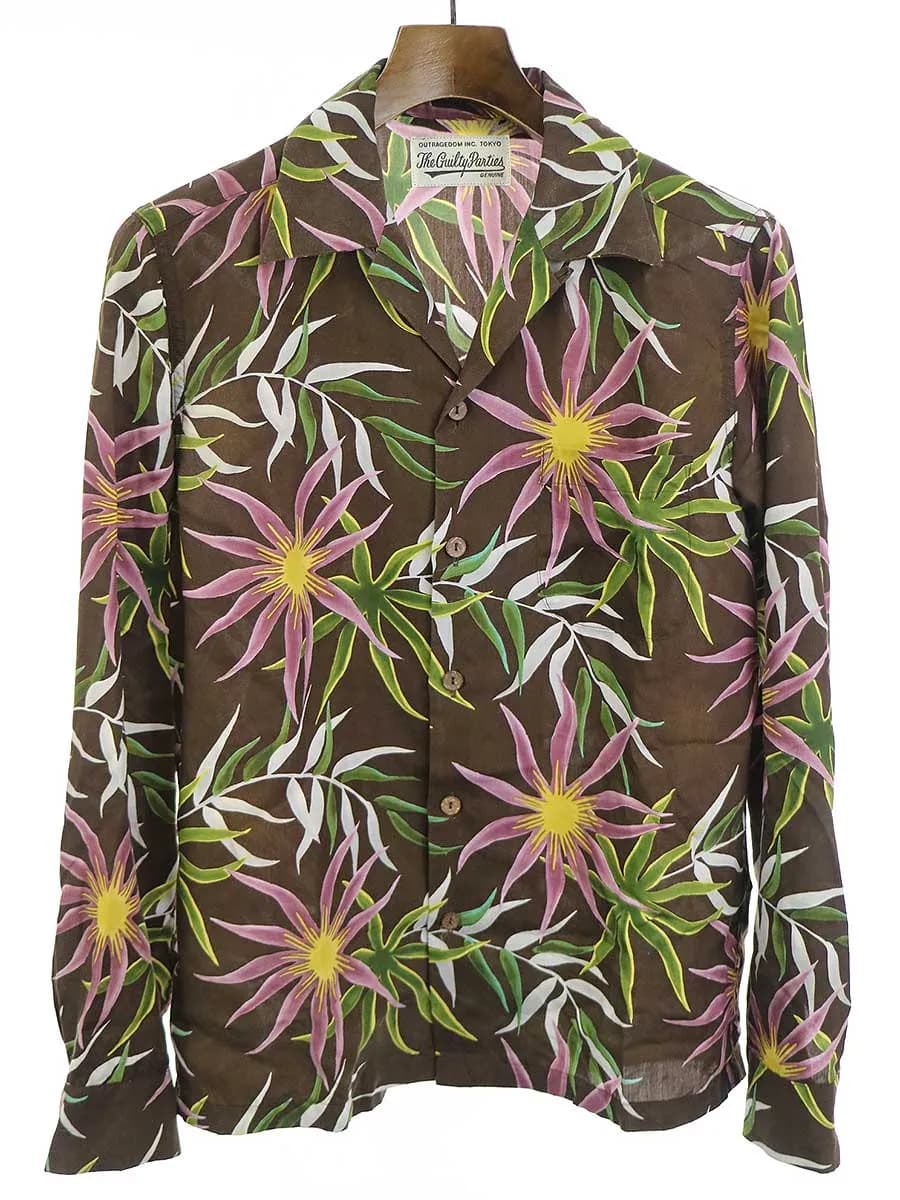 WACKO MARIA ワコマリア 17AW PRINTED FLOWER L/S HAWAIIAN SHIRT フラワーパターンハワイアンシャツ