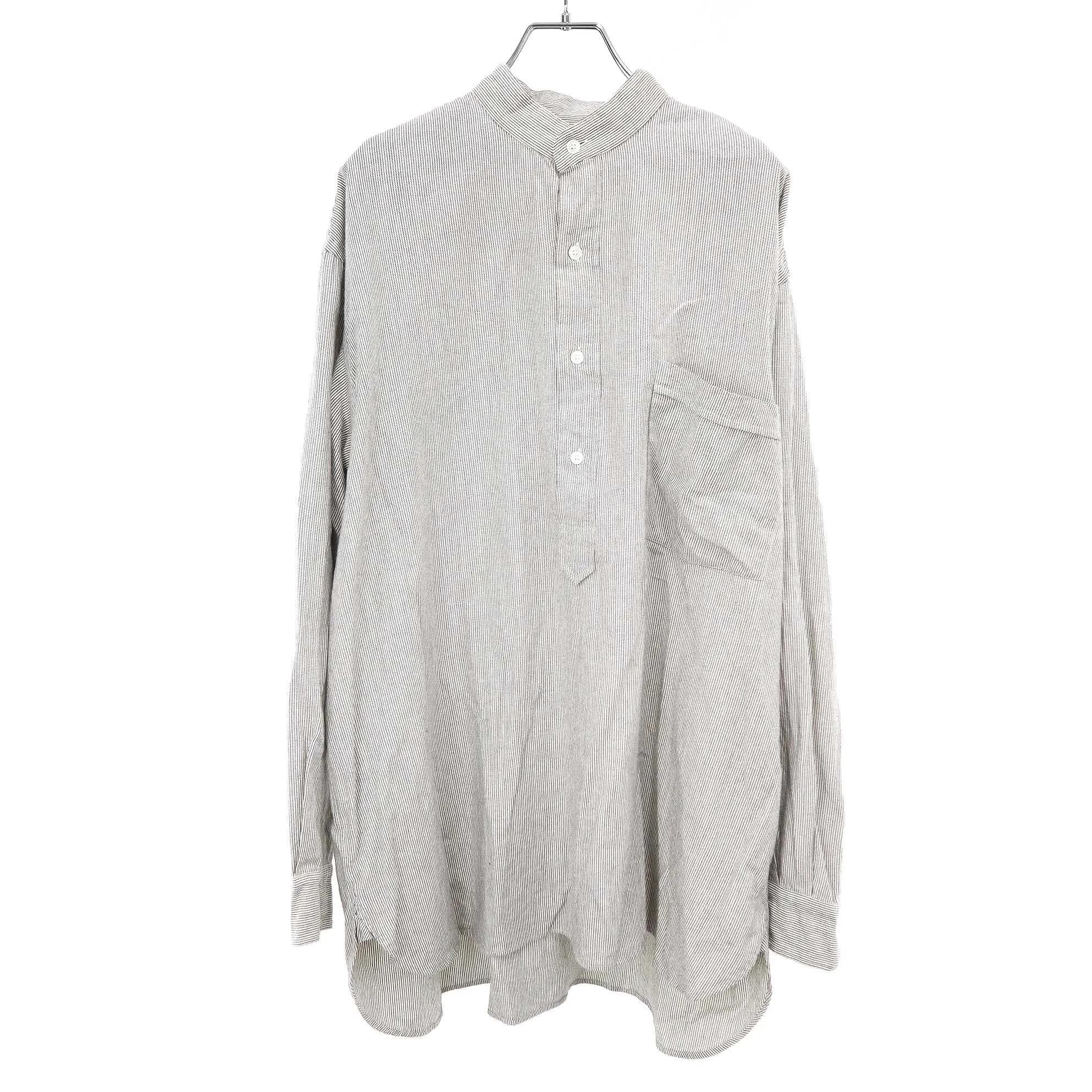 COMOLI コモリ 24AW C/CA ストライプ プルオーバーシャツ A03-02003