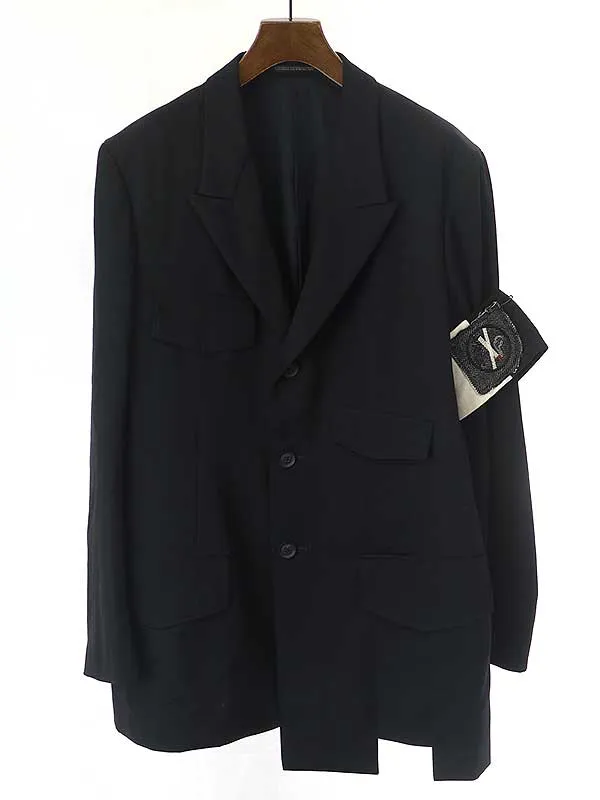 Yohji Yamamoto ヨウジヤマモト プールオム 20AW アームワッペンウールギャバジンジャケット