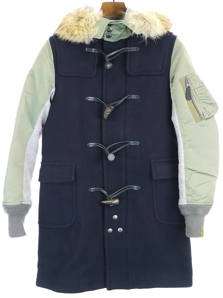 Scye サイベーシックス×ループウィラー 2016AW 異素材切替ダッフルコート