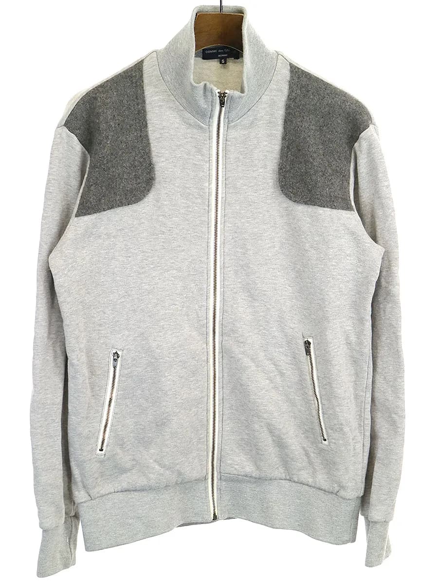 COMME des GARCONS コムデギャルソン オム 07AW パッチ装飾ジップアップスウェットパーカー