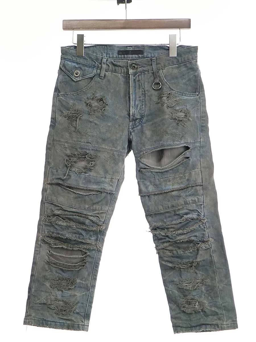 JULIUS ユリウス 11SS ハードクラッシュクロップドデニムパンツ