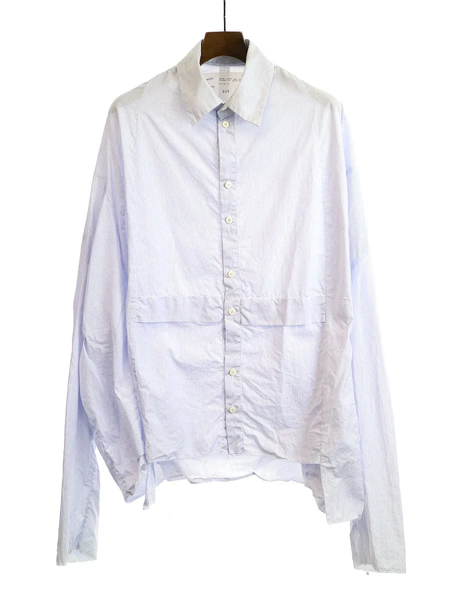 CAMIEL FORTGENS カミエルフォートヘンス 20SS 009 DROPPED SHIRT ストライプ柄オーバーサイズカットオフシャツ