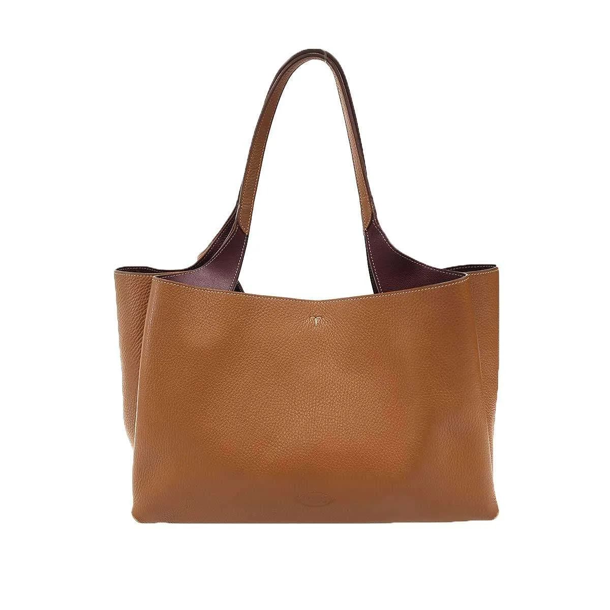 TOD'S トッズ Tタイムレス ダブルハンドルレザートートバッグ