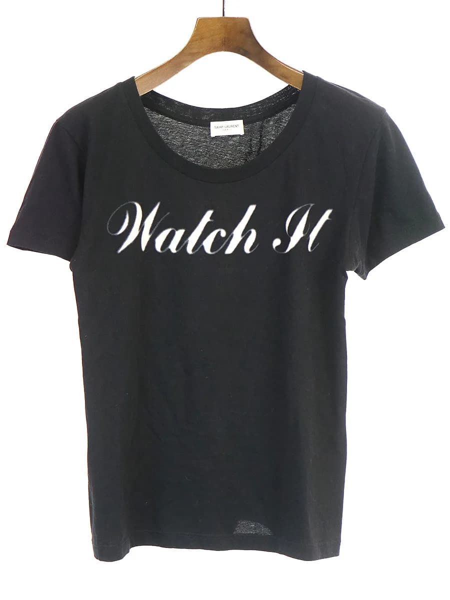 SAINT LAURENT サンローラン パリ 16AW Watch it プリントクルーネックTシャツ