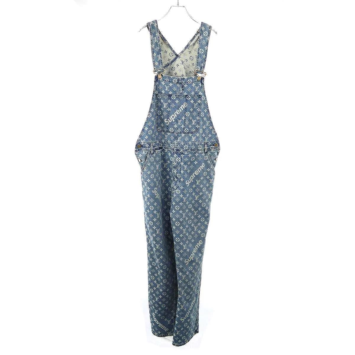 LOUIS VUITTON ルイヴィトン シュプリーム 17AW LV Jacquard Denim Overalls モノグラムジャガードデニムオーバーオール