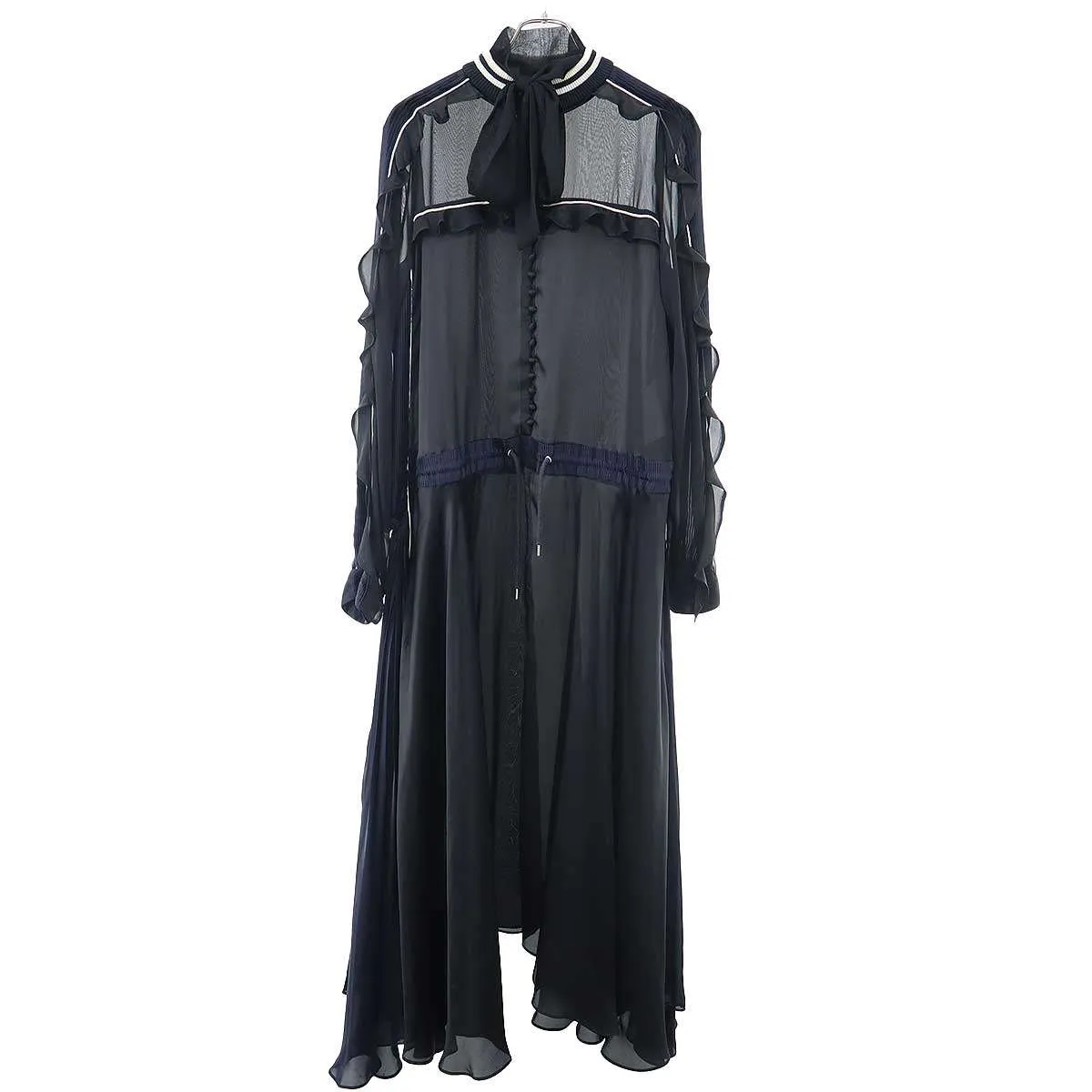 sacai サカイ 19SS プリーツシフォンワンピース 19-04313