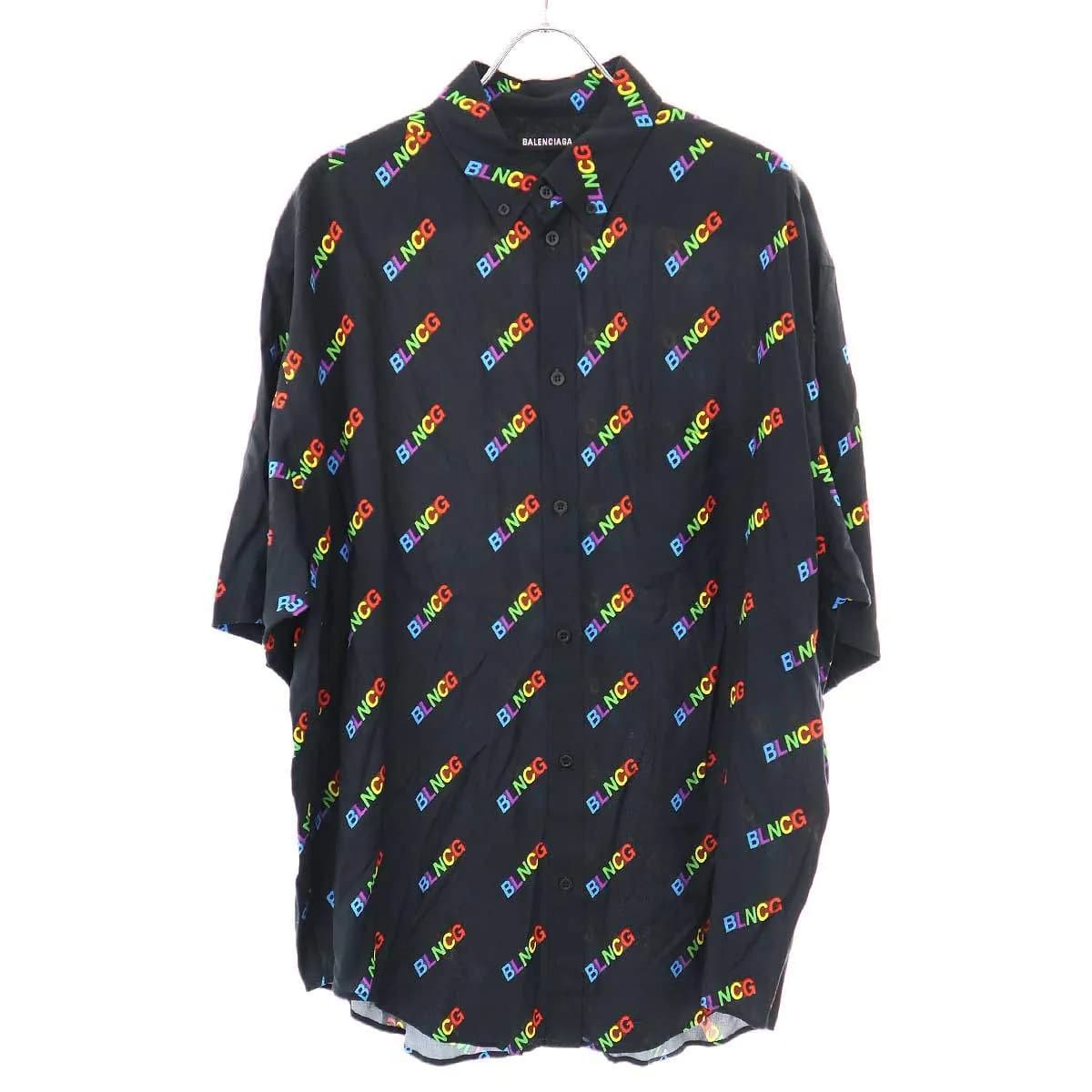 BALENCIAGA バレンシアガ 20AW TV SHOW LARGE FIT SHIRT ロゴプリントラージフィットシャツ