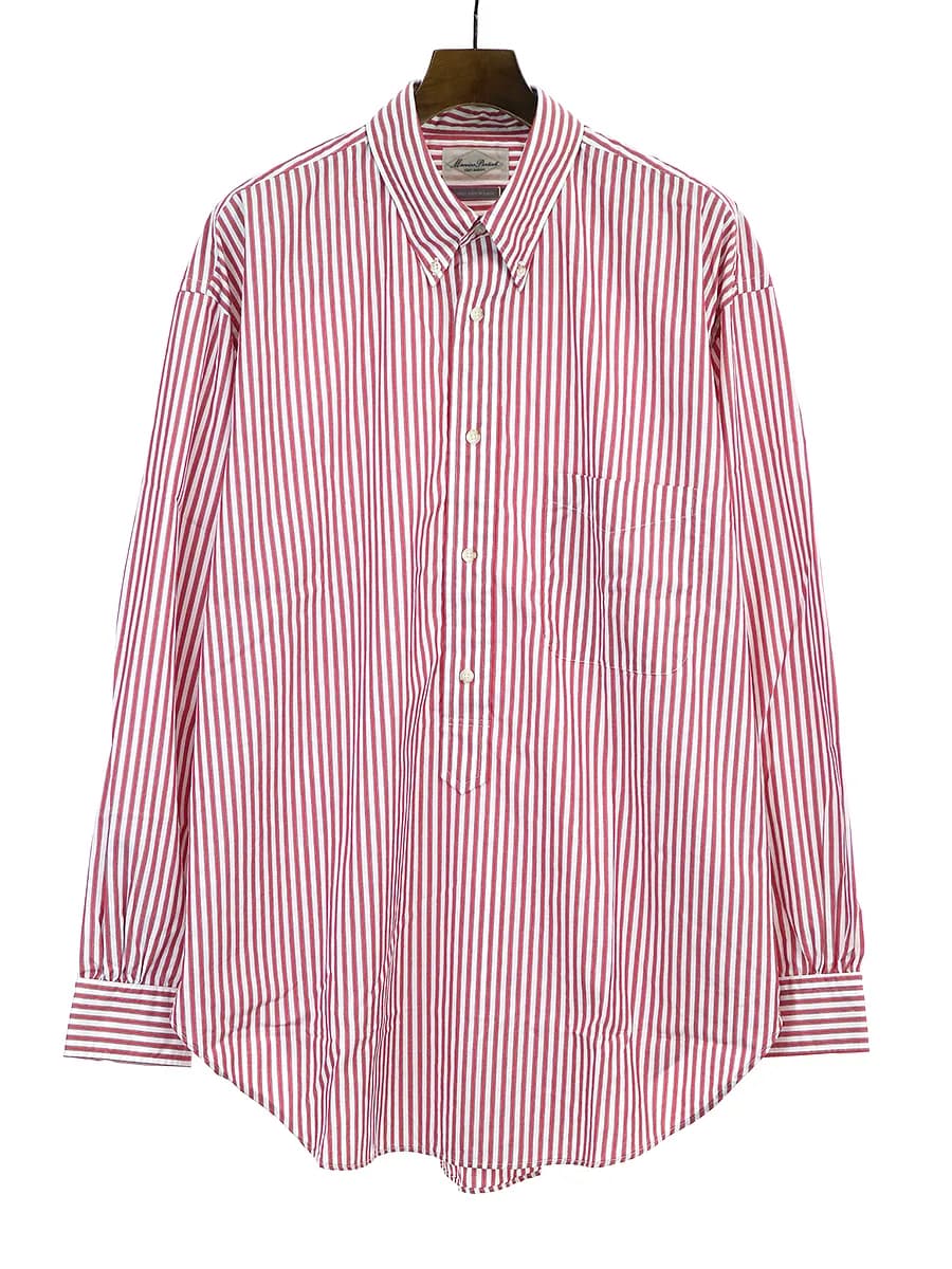 Marvine Pontiak Shirt Makers マービンポンティアック 19AW B.D P/O L/S SH オーバーサイズストライプシャツ