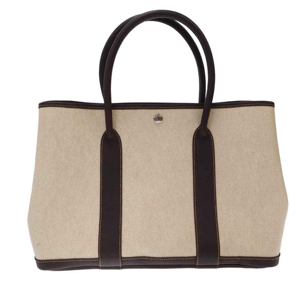 HERMES エルメス Garden Party Bag PM ガーデンパーティ キャンバスレザートートバッグ