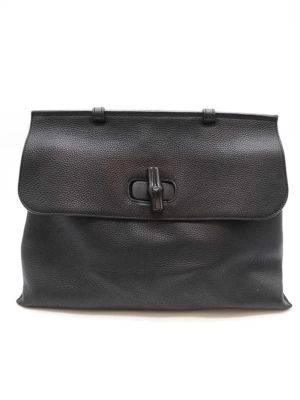 GUCCI グッチ Bamboo Daily レザーハンドバッグ