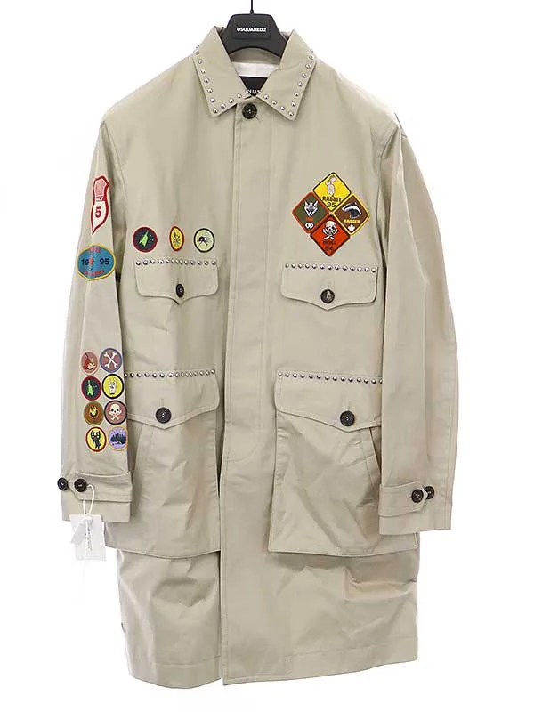 DSQUARED2 ディースクエアード 18AW マルチワッペンスタッズステンカラーコート