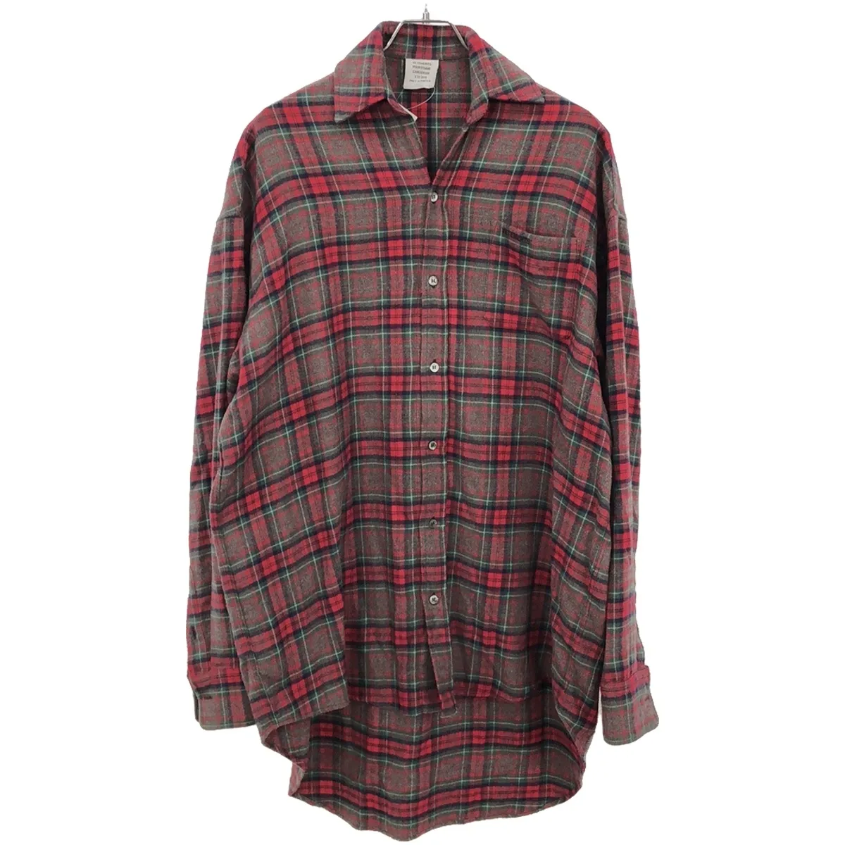 VETEMENTS ヴェトモン 19SS Small Collar Shirt オーバーサイズフランネルチェックシャツ