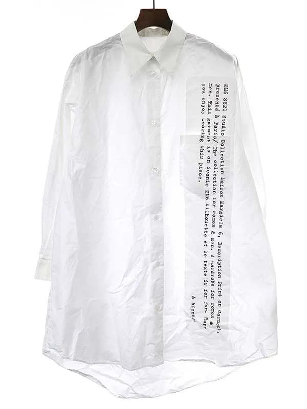 Maison Margiela エムエムシックス メゾン マルジェラ 21SS メッセージプリントシャツワンピース