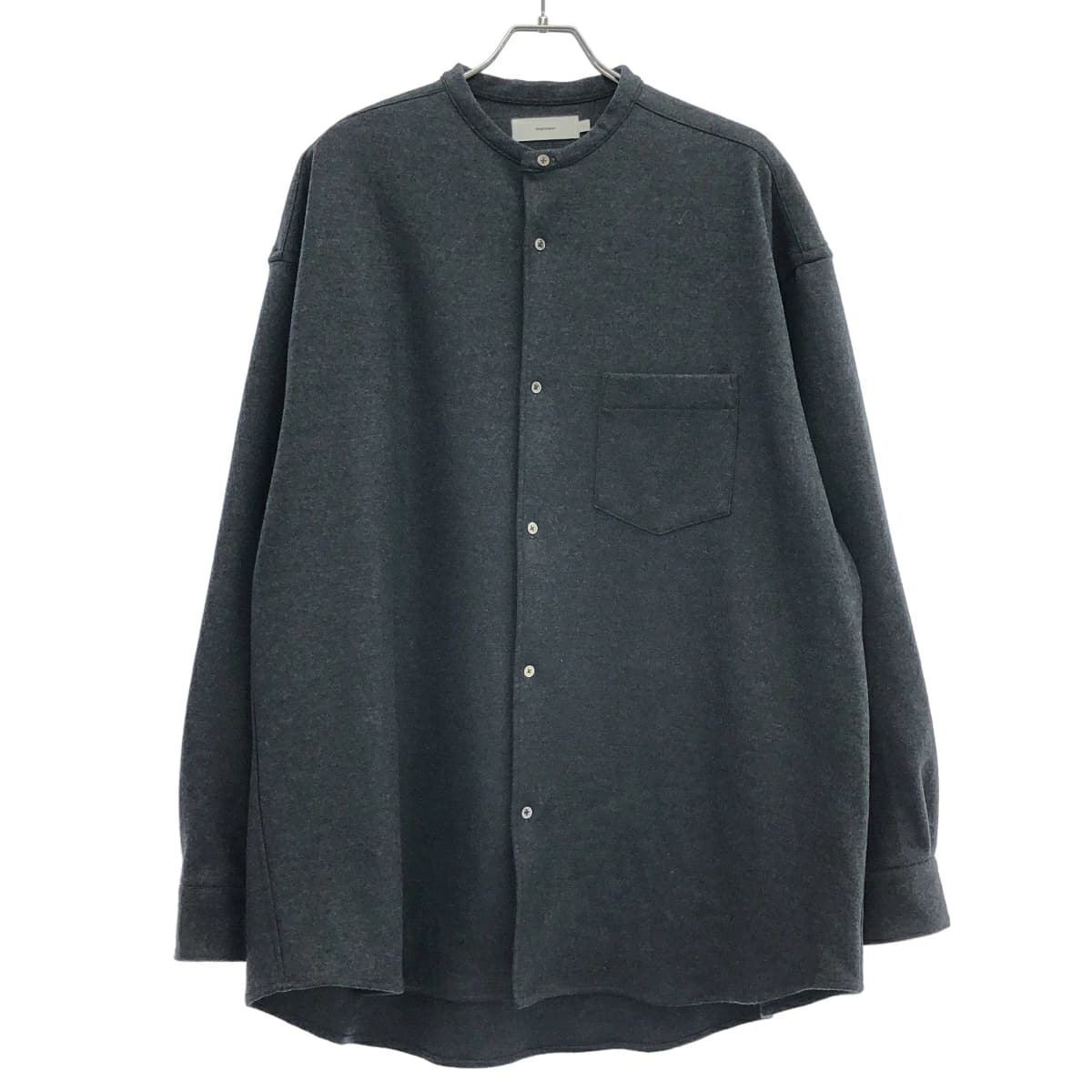 Graphpaper グラフペーパー 25AW Wool Smooth Flannel Oversized Band Collar Shirt ウールスムースFLANNELオーバーサイズバンドカラーシャツ GU253-50222B
