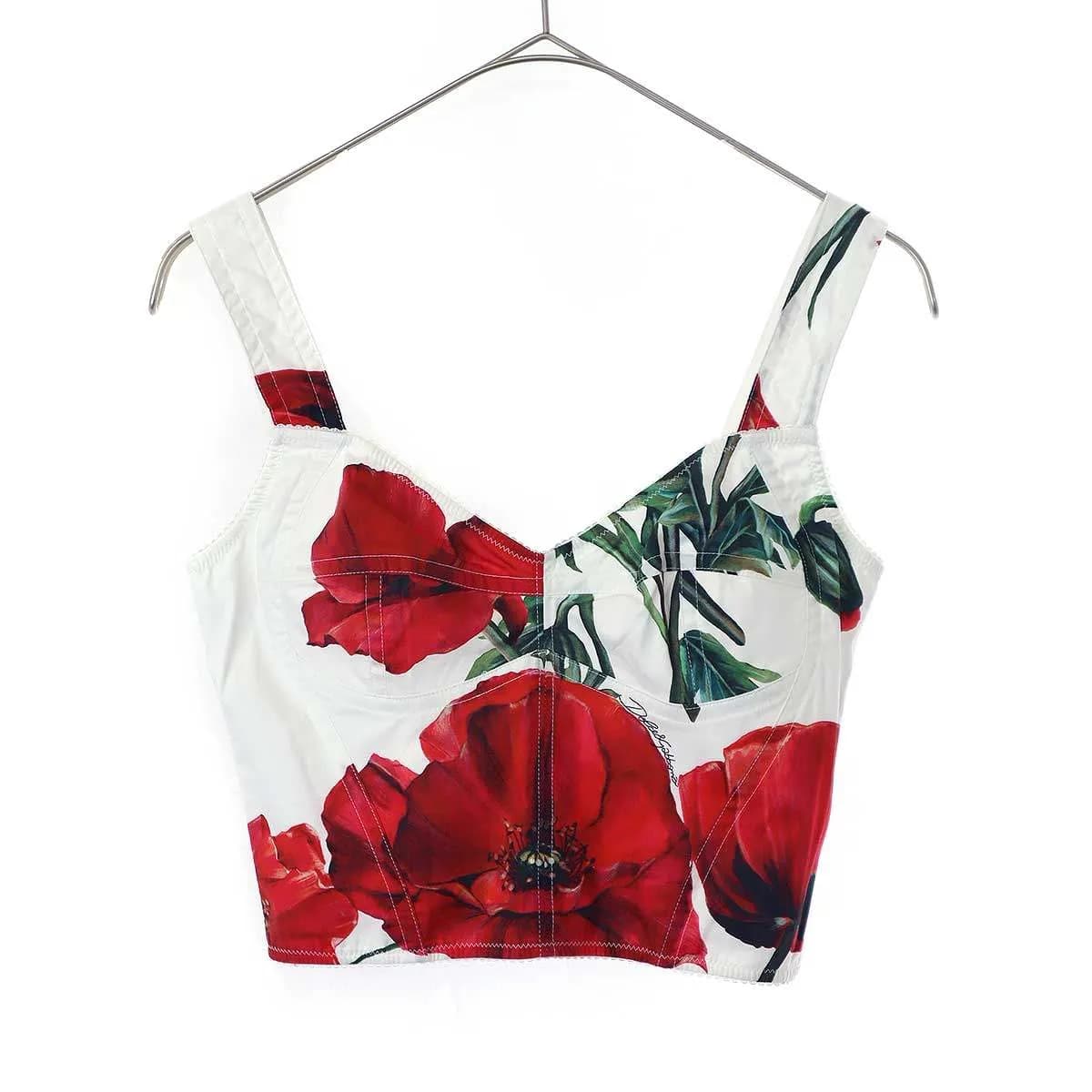DOLCE&GABBANA ドルチェ&ガッバーナ HAPPY GARDEN Top フローラルプリントビスチェトップス