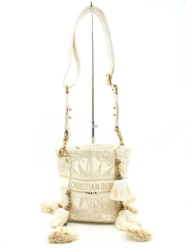 Christian Dior クリスチャンディオール D-BUBBLE スモール エンブロイダリーバケットバッグ