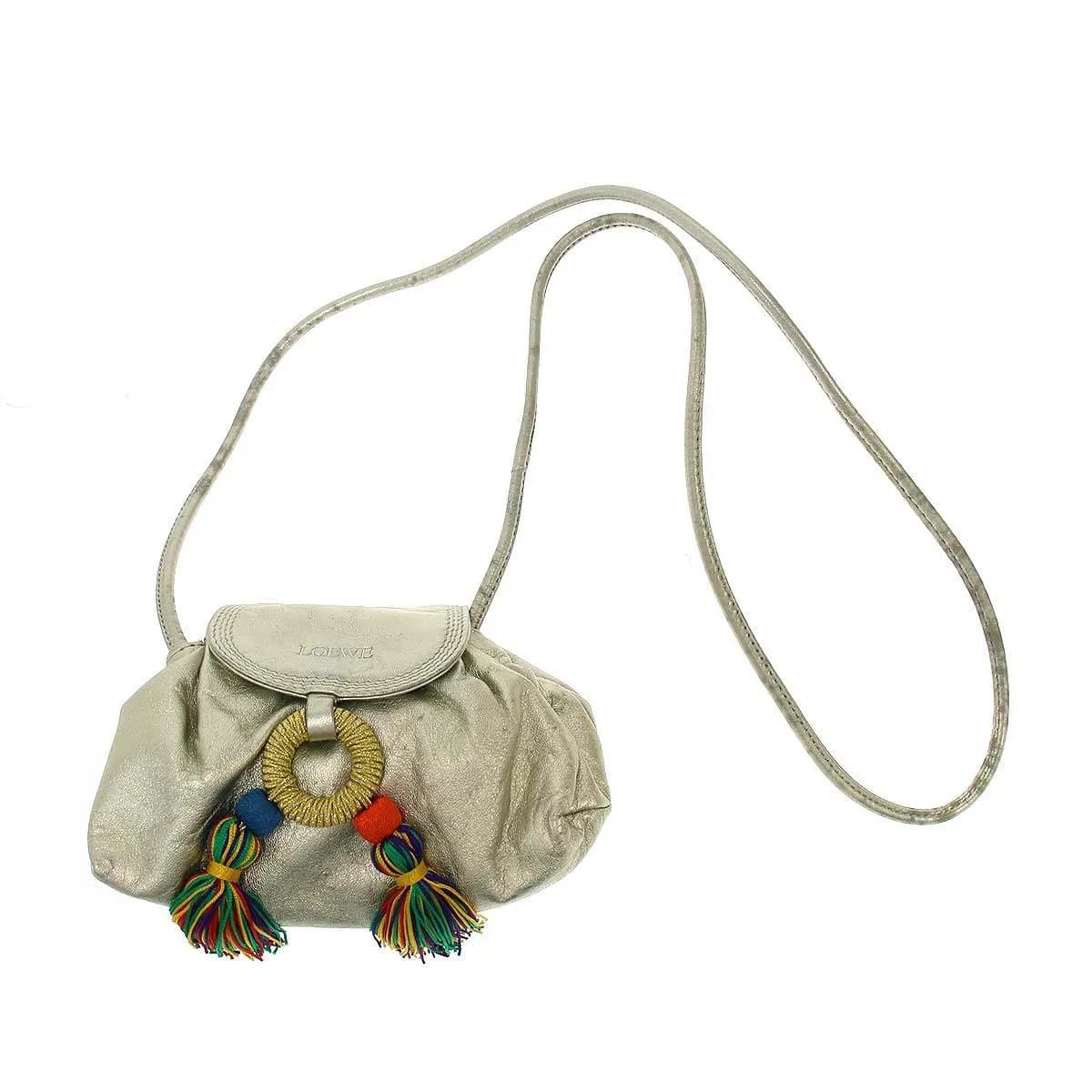 LOEWE ロエベ マルチタッセルフリンジレザーショルダーバッグ