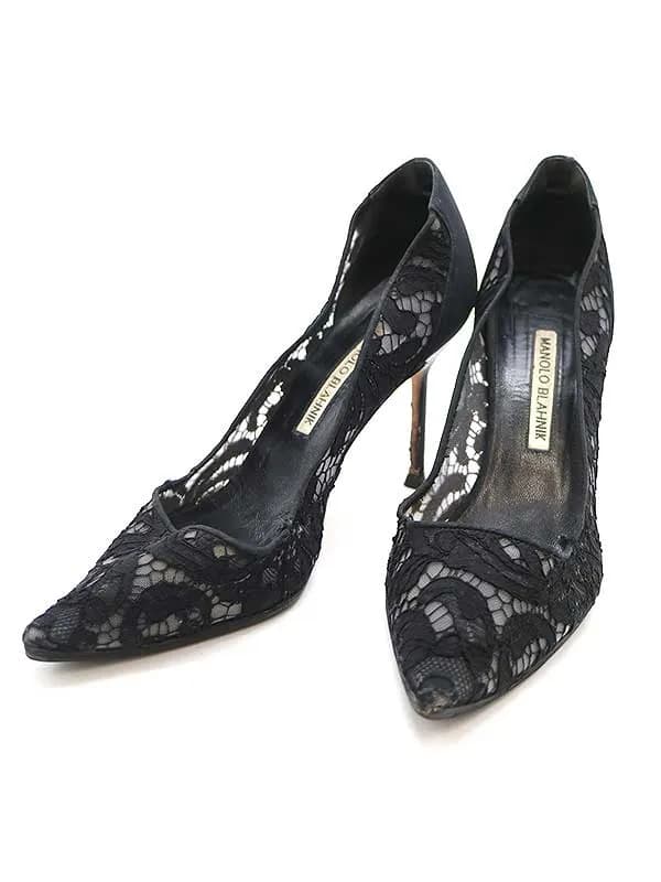 MANOLO BLAHNIK マノロブラニク レースパンプス