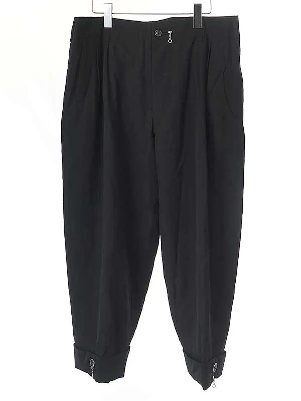 Yohji Yamamoto ヨウジヤマモト プールオム 2001SS ファスナーホールデザイン ウールワイドパンツ