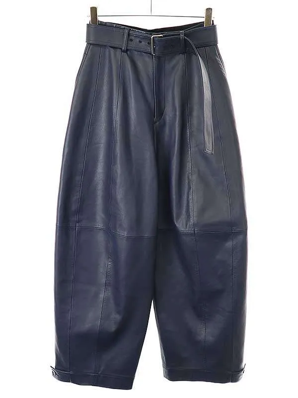INSCRIRE アンスクリア 23AW ベルテッド ワイドシープレザーパンツ I23AW-PT132B