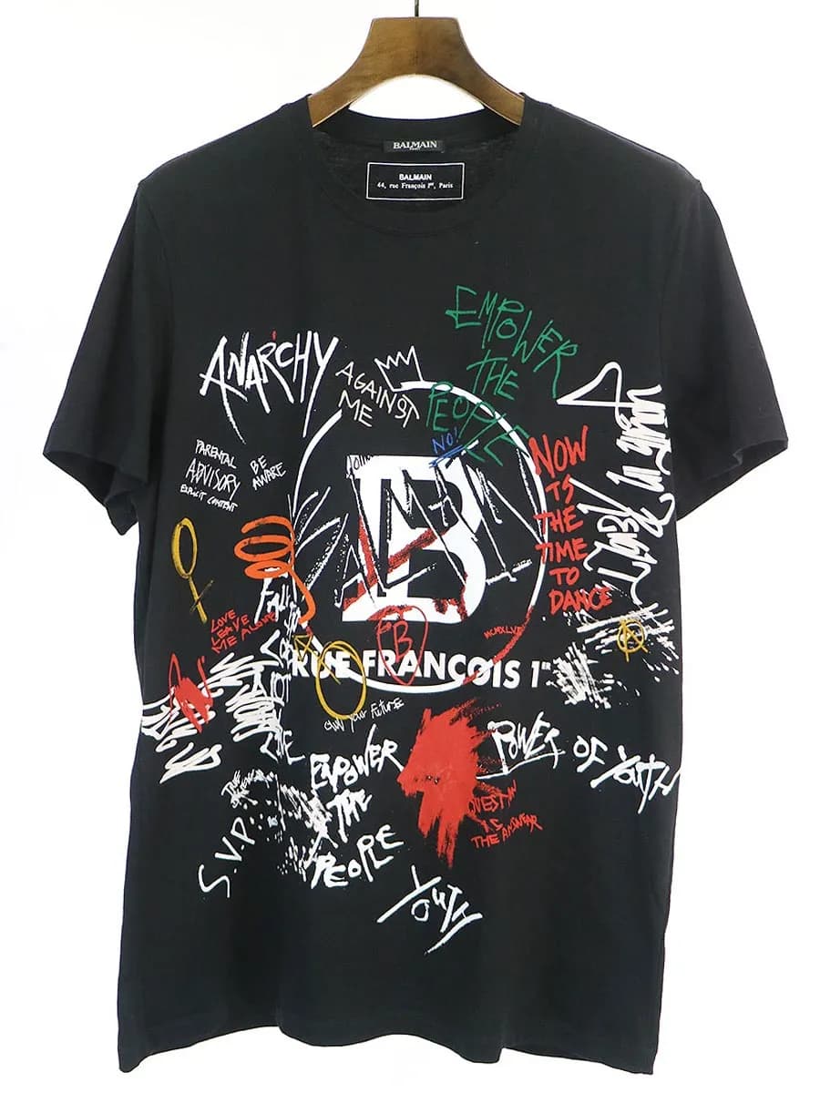 BALMAIN HOMME バルマン オム PRINTED LOGO T-SHIRT プリントTシャツ