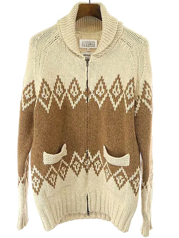 Maison Margiela メゾン マルタン マルジェラ14 12AW REPLICA FAIR ISLE SWEATEY ジップアップニットセーター