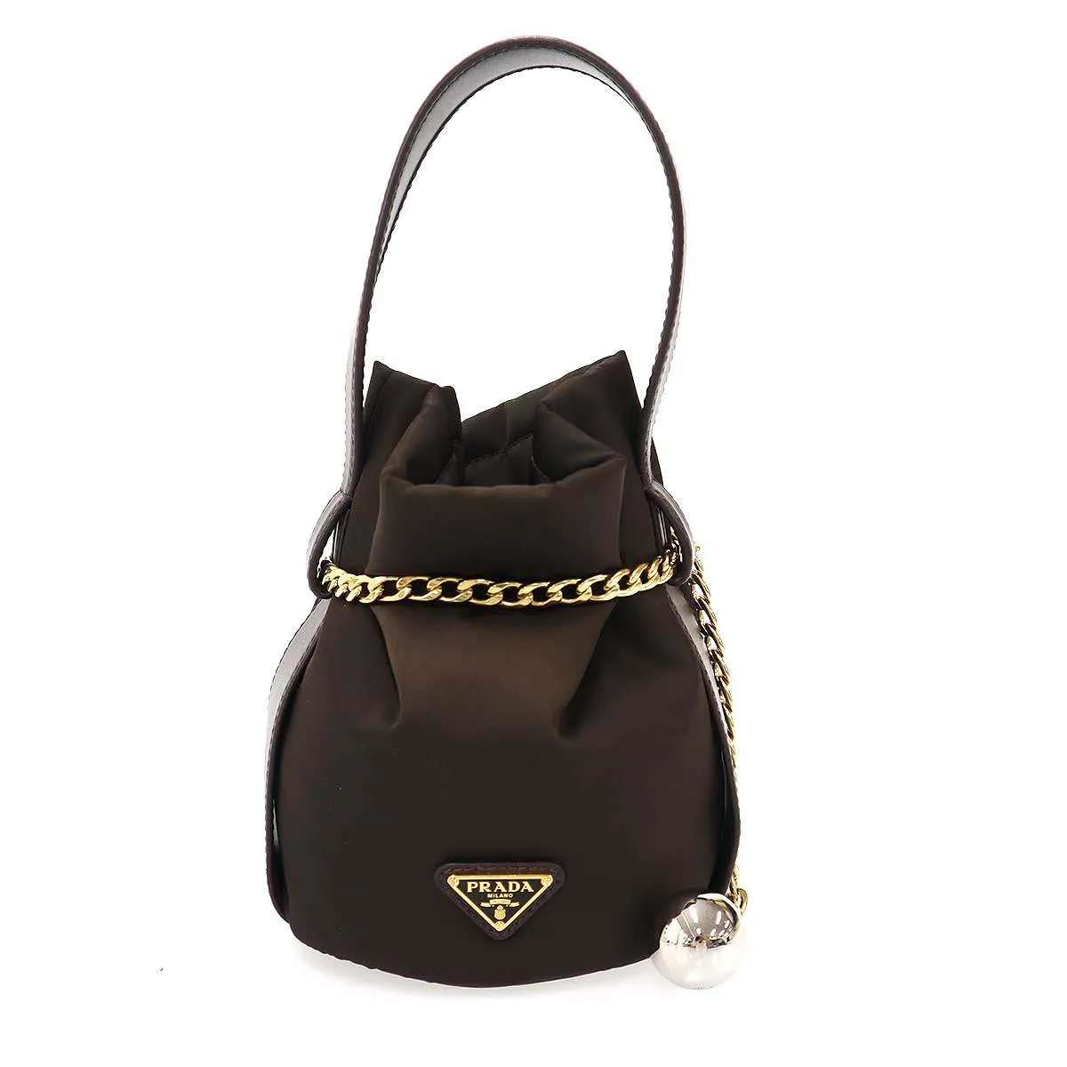 PRADA プラダ RE-NYLON Petit Sac Noir Mini Bucket Bag プチ サック ノワール バケットボールチェーン バッグ