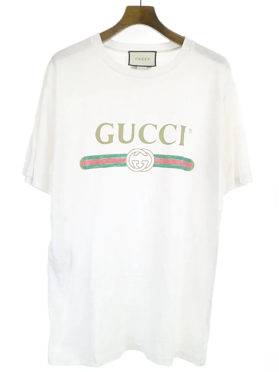 GUCCI グッチ オーバーサイズロゴデザインTシャツ