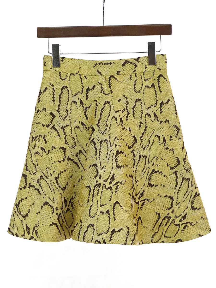 Stella McCartney ステラマッカートニー パイソン柄ハイウエストフレアスカート