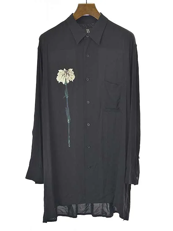 Yohji Yamamoto ビー ヨウジヤマモト 20AW 一輪花段違レーヨンシャツ