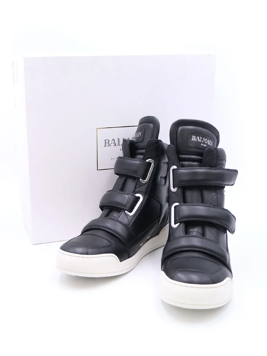 BALMAIN HOMME バルマン オム バックジップベルクロハイカットレザースニーカー