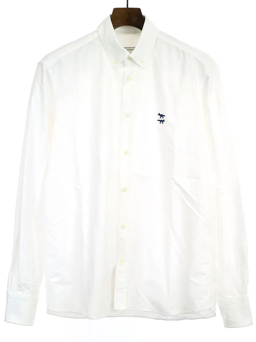 MAISON KITSUNE メゾンキツネ ワンポイント刺繍オックスフォードシャツ