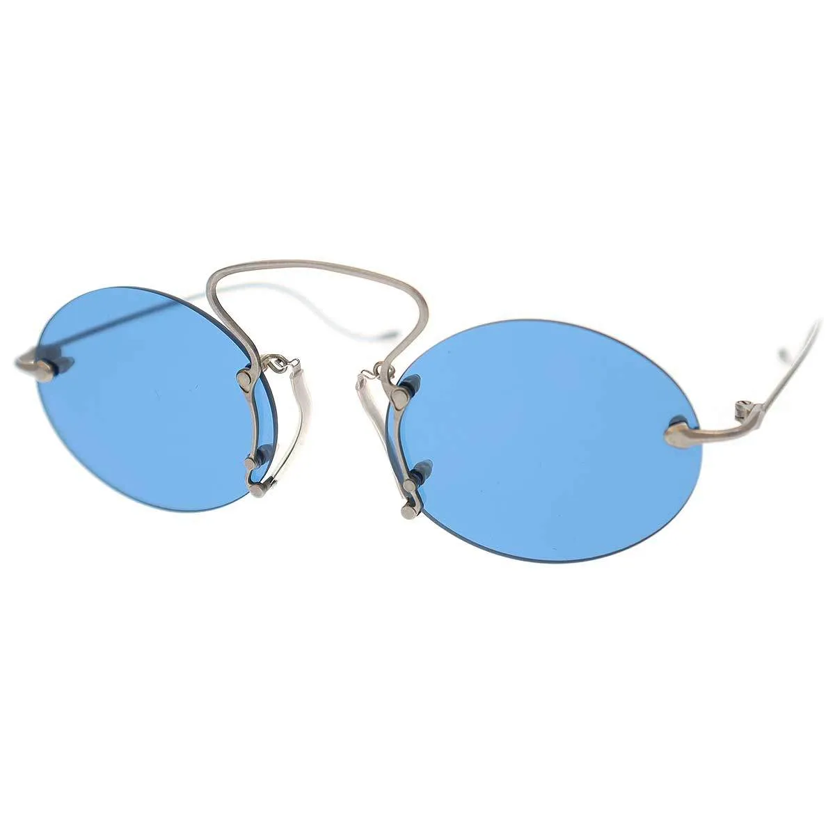 UMA WANG リガーズ×ユマ ワン PINCE-NEZ OVAL KLEIN BLUE オーバルフレームサングラス RG00UW6 メタル ブルー 50□20 140
