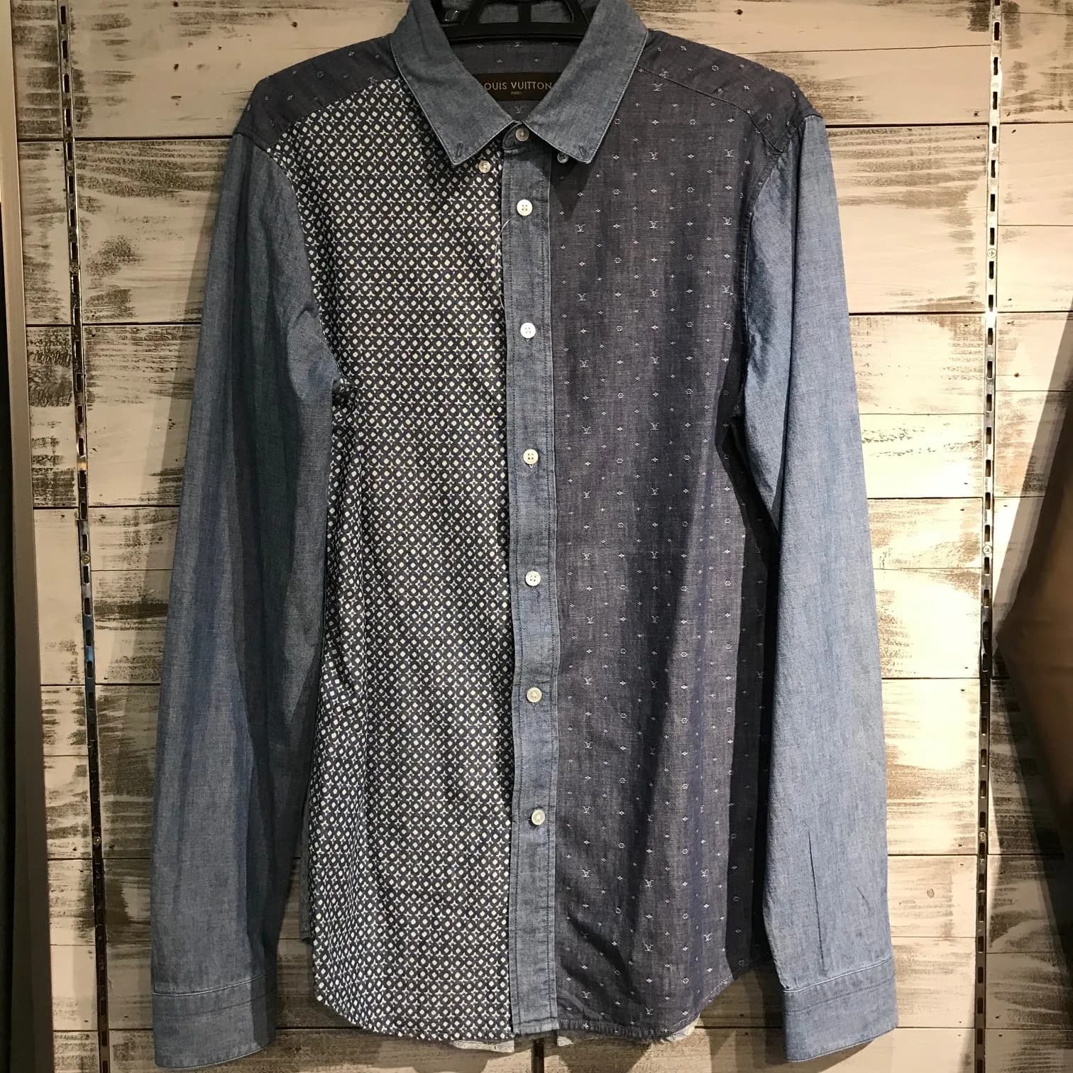 LOUIS VUITTON LOUIS VUITTON 13AW モノグラムクレイジーパターンデニムシャツ
