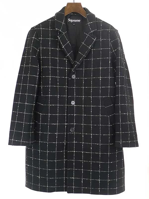 Supreme シュプリーム 19AW Wool Windowpane Overcoat ウールコート