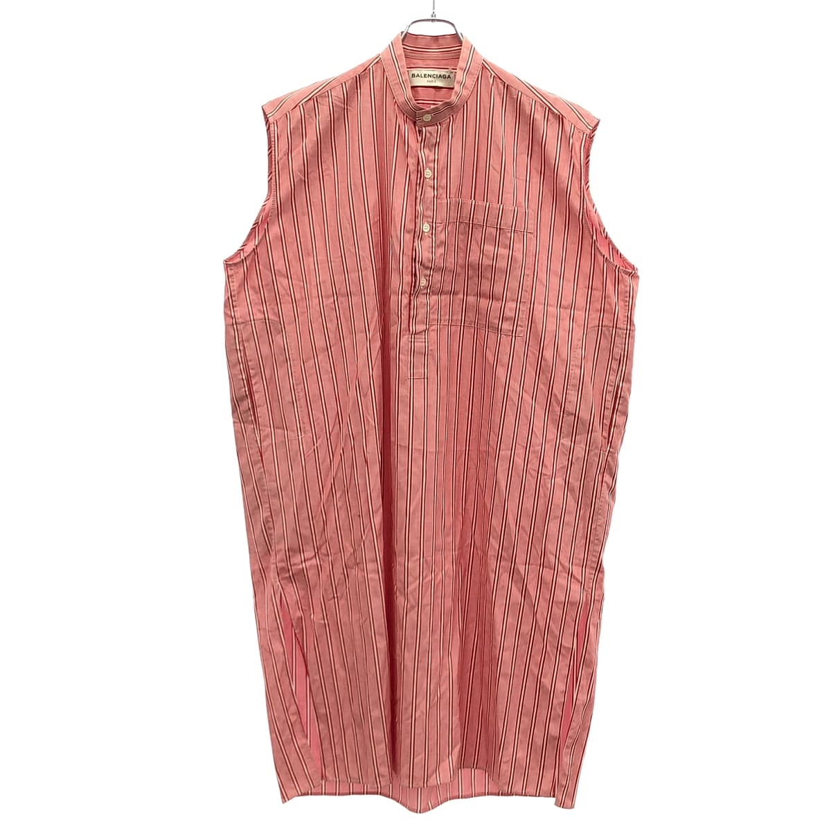 BALENCIAGA バレンシアガ ノースリーブ ストライプワンピース 457252 TUB04