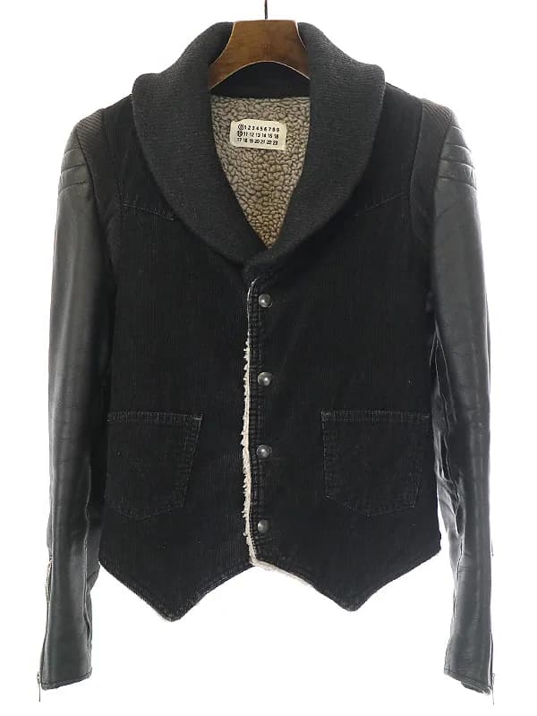 Maison Margiela メゾンマルタンマルジェラ0 10 アーティザナル 2003AW レザースリーブコーデュロイジャケット