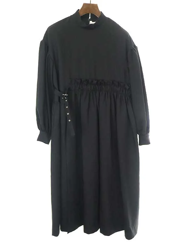 noir kei ninomiya ノワール ケイ ニノミヤ 20AW ウールモヘヤギャザーフリルワンピース