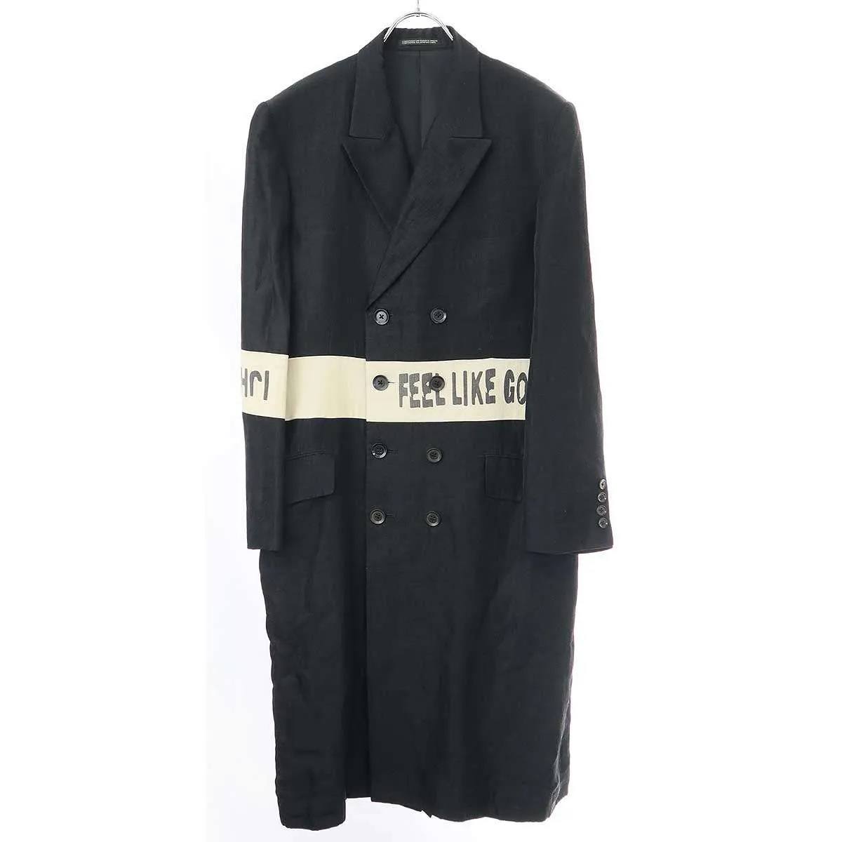 Yohji Yamamoto ヨウジヤマモト プールオム 2008SS 敗残兵期 メッセージパッチバンブーロングジャケット HM-J14-202